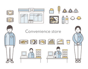 コンビニ商品などのイラストセット