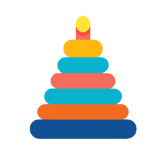 Ring Stacker Toy with Tapered Layers Icon Design