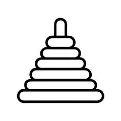 Ring Stacker Toy with Tapered Layers Icon Design