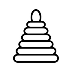 Ring Stacker Toy with Tapered Layers Icon Design