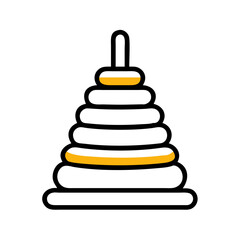 Ring Stacker Toy with Tapered Layers Icon Design