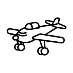 Toy Airplane with Landing Gear Icon Design