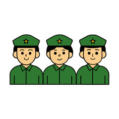 Vector Army Soldier Illustration – Military Man in Uniform with Rifle in Combat Pose