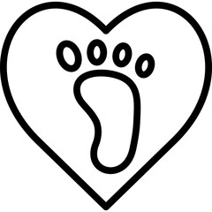 footprints icon illustration design with outline