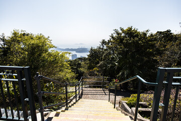 Scenic Stairway to Coastal Vista, Victoria Peak, Hong Kong