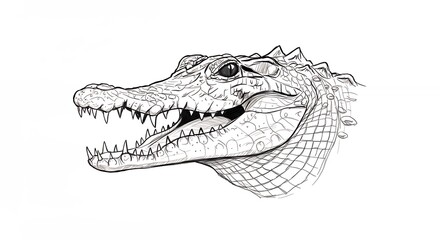 Obraz premium Crocodile head line drawing graphic design
