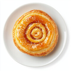 Fototapeta premium Sweet baked pastries and buns with jam on a plate