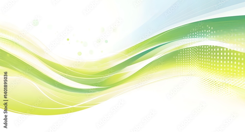 Aufkleber abstract background with a green and white color gradient, simple vector lines, white space in the c