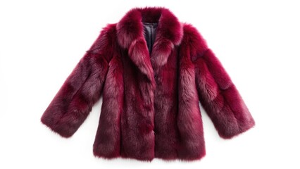 Night Photography: Claret Fur Coat - Luxurious Winter Fashion, Dark Elegance, Stylish Apparel