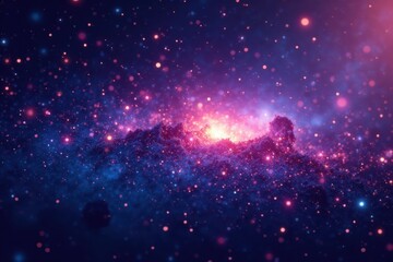 Naklejka premium Sparkling starry background of a galaxy's outer space, filled with twinkling stars, galaxy, cosmic