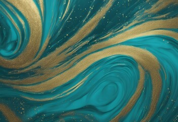 beautiful modern design gold swirls paint teal glitter blue background many-coloured elegant nobody flow creative marbling contemporary pigment acrylic luxury swirl abstract mix premium banner