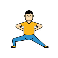 Vector Illustration of Man Doing Yoga Pose – Male Meditation and Fitness Concept