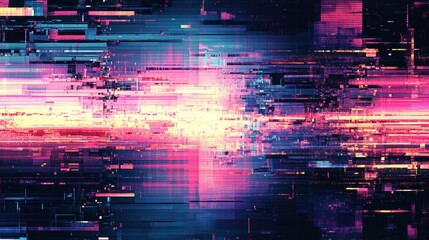 Obraz premium Abstract digital art showcasing vibrant colors and dynamic lines, creating a sense of motion and energy