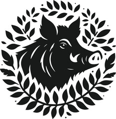 Wild boar silhouette animal vector