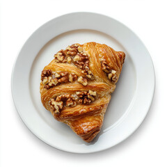 Tasty homemade pastries and apple pie on a plate for breakfast or dessert