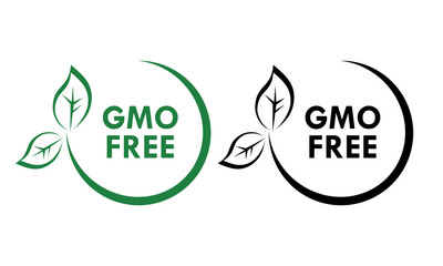 GMO Free design logo template illustration