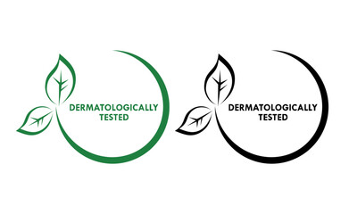 Dermatologically tested design logo template illustration