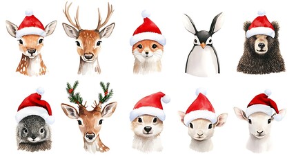Festive animal faces image