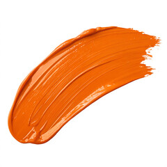 orange paint stroke on transparent background