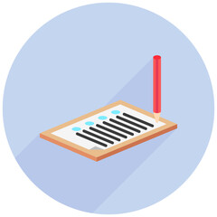 Answer Sheet isometric 3D icon, mini illustration. use for modern concept, print, UI, UX kit, web and app development. Vector EPS 10, related to learning and education, science
