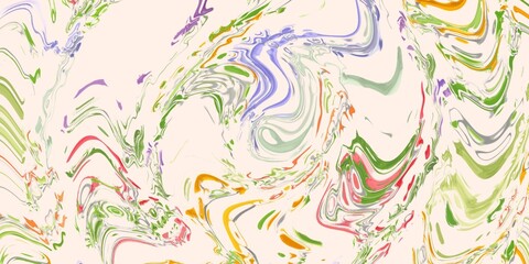 Abstract Colorful Marble Pattern on a Light Beige Background