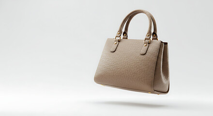 A designer handbag with a leather texture