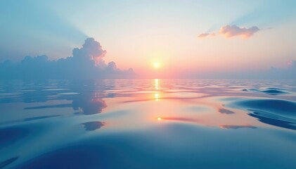 Obraz premium Smooth, unbroken surface of water reflecting sky, reflection, photography, backdrop