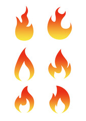 Fire icons set. Fire symbol set. Simple fire vector illustration