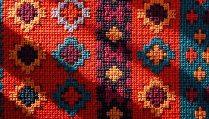 Woven fabric swatch with repeating geometric design, fashion, fabric, background