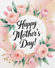A delightful Mother's Day card enhanced with pink floral beauty.