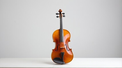 A Richly-Hued Violin Stands Elegantly, Ready to Fill the Air with Melody and Emotion, Capturing the Essence of Classical Music