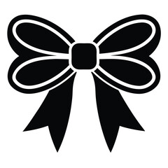 A simple and elegant ribbon bow icon with a smooth design, perfect for decoration and gift wrapping
