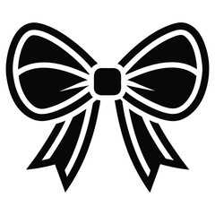 A simple and elegant ribbon bow icon with a smooth design, perfect for decoration and gift wrapping