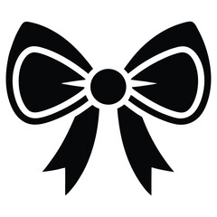 A simple and elegant ribbon bow icon with a smooth design, perfect for decoration and gift wrapping