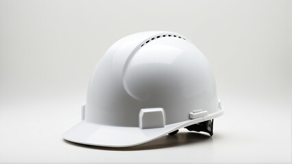 Fototapeta premium Safety First: A Pristine White Hard Hat Ready for Construction, Mining, or Industrial Projects in Protective Gear.