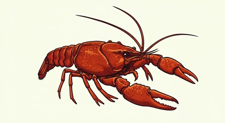 Detailed illustration of a crayfish