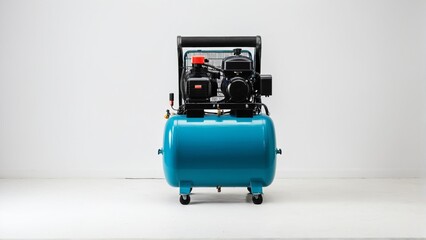 Heavy-Duty, Portable Air Compressor with Blue Tank and Black Motor, Ready to Power All Your Projects With Ease.