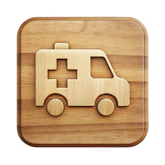 Ambulance icon design illustration Emergency car medicine van symbol Gold Shadow Button Design
