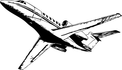 Vector Illustration of a Business Jet in Flight