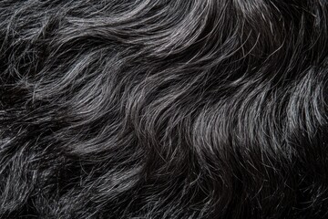 Naklejka premium Detailed macro texture of dark curly beard hair showcasing coarse strands and intricate patterns in high resolution