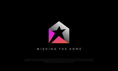 logomark, pictogram logo combination house and star in simple way.