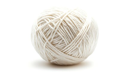 cozy white yarn ball for knitting or crochet isolated on white background perfect for wool brand promotions and craft supply images