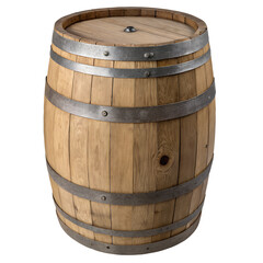 Fototapeta premium Wooden barrel on transparent background