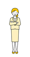 全身のポーズ_シンプルなシニアの会社員の女性11