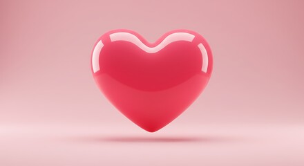 Roseate Heart's Gentle Glow AI Generated