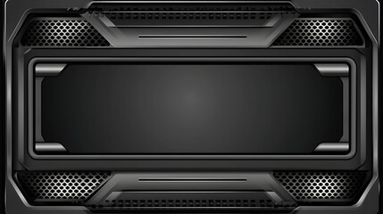 A black metal frame with a white background