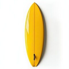 Bright yellow surfboard, top view