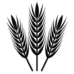 Ear of Wheat, Barley or Rye. Vector icon isolated on white background, simple Vector elements for design