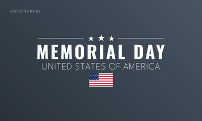 Obraz premium Memorial Day Graphic with USA Title and Flag Below