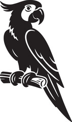 Obraz premium Parrot black silhouette vector, vector illustration of a black parrot